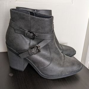 Faded Glory Strappy Block Heel Ankle Boots